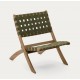 Fauteuil Pliable Beli en bois massif et corde verte VeryForma