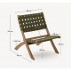 Fauteuil Pliable Beli en bois massif et corde verte VeryForma