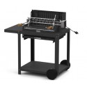 Le Marquier Mendy Barbecue in Acciaio Nero con Carrello e Girarrosto
